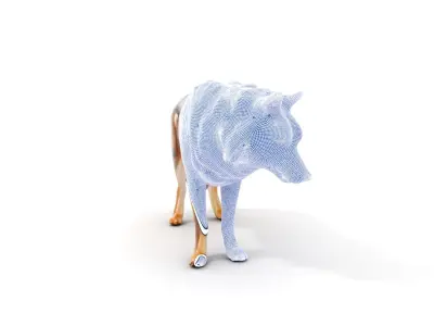 Wolf Animal Model Pack  Realistic Fur and Texture Low-poly 3D model