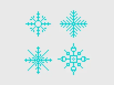 Pixel Snowflake Low-poly 3D model