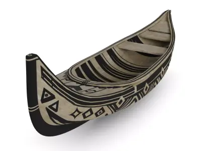 Canoe Low-poly 3D model