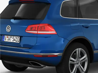 Volkswagen Touareg 2015 detailed interior 3D model