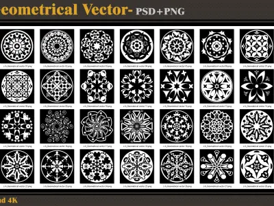 208 Geometrical Vectors-Alpha--tileable-seamless- 4K PNG-PSD  Texture