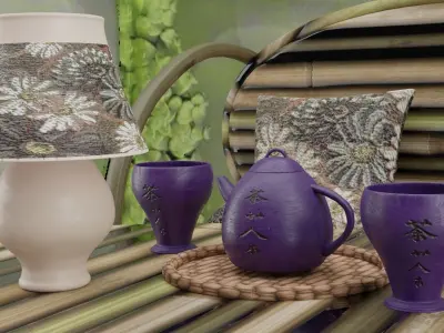 Summer evening in lilac light 3D model