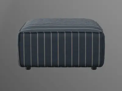 Tyson Modular Ottoman blue upholstery Low-poly 3D model