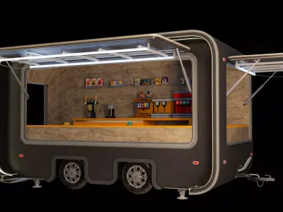 Trailer coffee shop 3D model