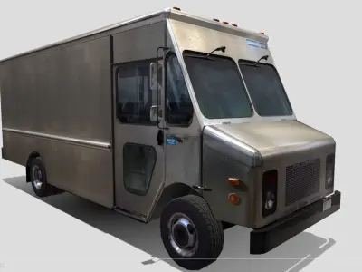 Grumman truck bare metal Low-poly 3D model