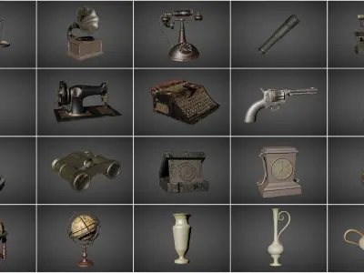 Antique Collection Model Old - Low poly Realistic Low-poly 3D model