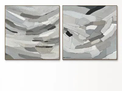 Plaster two square photo frames 54 Low-poly 3D model