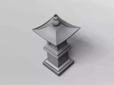 Traditional Japanese Stone Lantern 3D Model 3D model