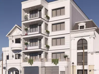 Neoclassical Residential Facade 3D model