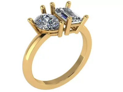 me  you ring pear shape  emerald cut  3D print model