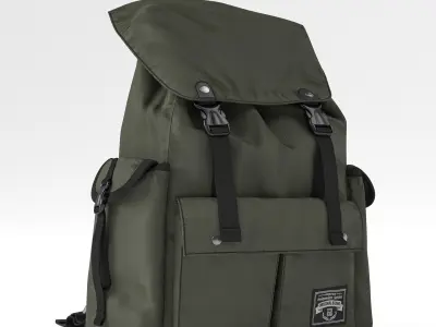 Backpack fabric Green 3D model