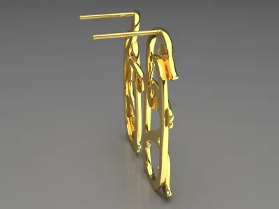 gold earring ge0003 3D print model