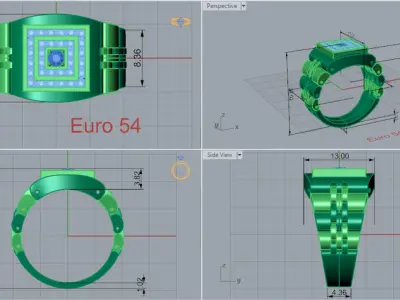 Luxury man Rolex design diamond ring model ror0032 3D print model