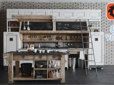 Kitchen Rustic 3D model