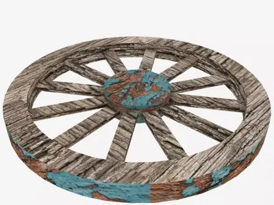 Old Food Cart Low-poly 3D model