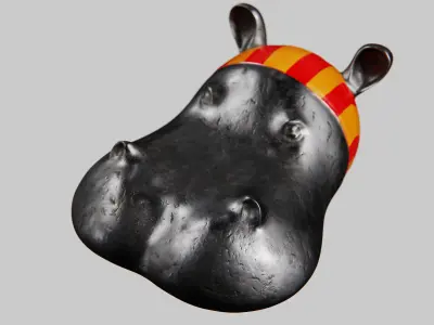 Playful Hippo 3D model