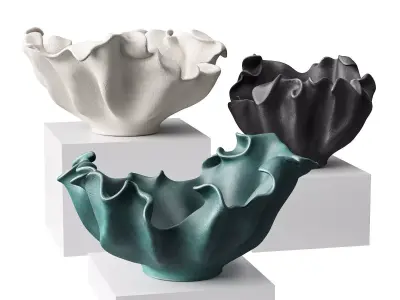 Coral bowl vase Low-poly 3D model