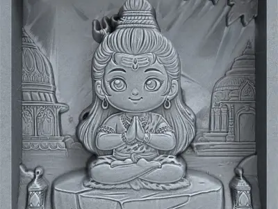 cute little god shive frame cnc  3D print model
