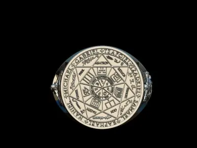 Angelic pentagram ring 3D print model