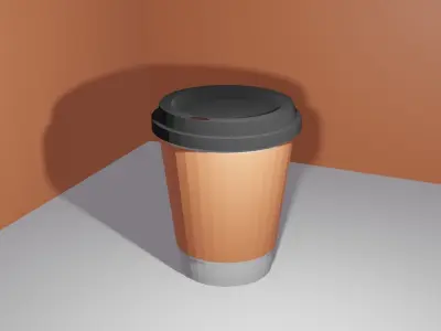 low poly glass of coffee Free low-poly 3D model