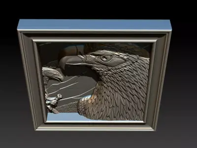 American Eagle 3D Relief Model - STL - OBJ - ZTL 3D print model