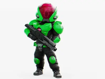 Cyber Soldier Rigged for Unreal Engine - Unity - MIXAMO 3D model
