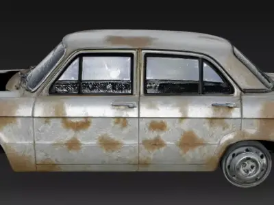 old rugged car 3D model