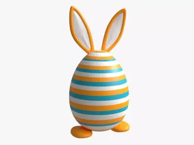 Easter Egg  Rabbit-like Decorated 3D model
