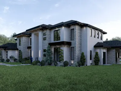 Modern House Number 3 - Stl-Dae file - 3d model Only 3D print model