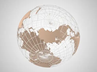 Globe News Skeleton Beige Latte Color 3D model