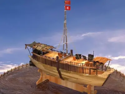 Chinese junk boat  3D model