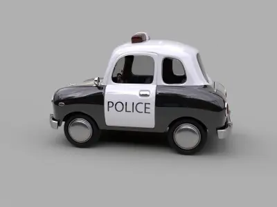Cartoon Police Car Rig  3D model