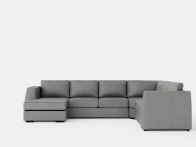 Optus Corner Sofa With Divan Reversible Light Gray Low-poly 3D model