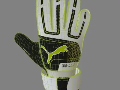 Football goalkeeper gloves  Low-poly 3D model