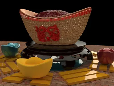 Chinese gold Ingo 3D model