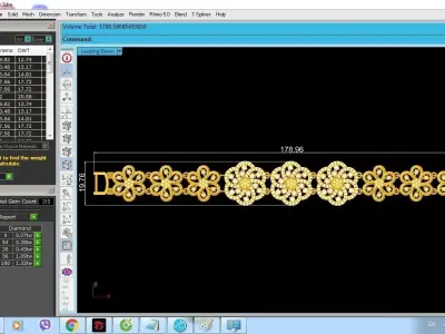 Flower Diamond Bracelet Jewelry  1350 3D print model