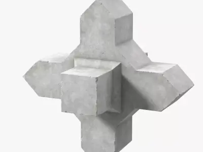 Concrete Coastal Wave Breaker Xbloc 3D model