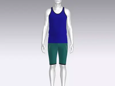 Sport Suit Low-poly 3D model 6