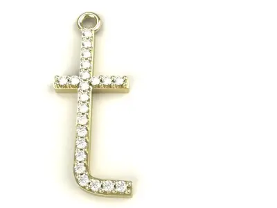 Diamond t Pendant Gold Silver Platinum Luxury Jewelry 3D print model