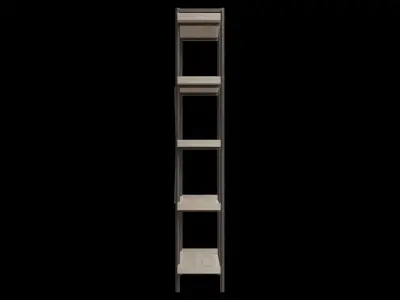 Urban Industrial X Back Pipe Bookcase Low-poly 3D model
