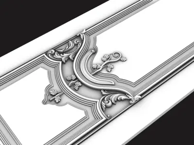 door-3d model ornate frame 3D model