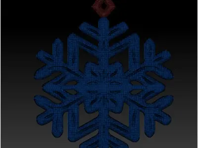3D Printable  pendant Snowflake Ornament Low and High Resolution 3D print model