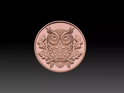 Owl 3D STL model for 3d printing and cnc curving 3D print model