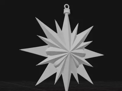 Crimson Starburst Ornament 3D print model