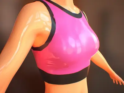 Sexy Sport Bra Low-poly 3D model