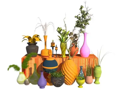 TWO Decorative Set 3D model