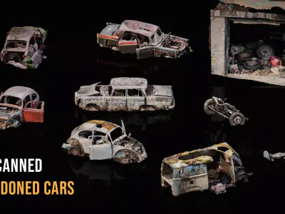 3D Scanned abandoned cars 3D model