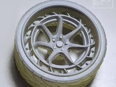 LZR WHEEL SET FRONT AND REAR 3 OFFSETS for diecast 3D print model