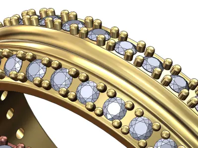 Diamond sides split band US sizes 7 8 9 3D print model