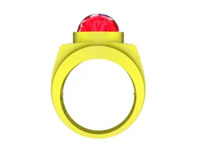 Luxury Oval Ruby and Diamond Men Ring 3D Model 5405 3D print model